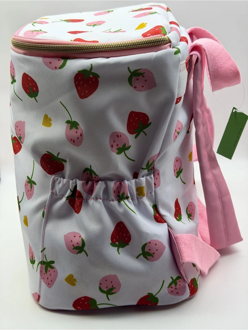NWT Kate Spade White Strawberry Print Backpack with Pink & Red Accents